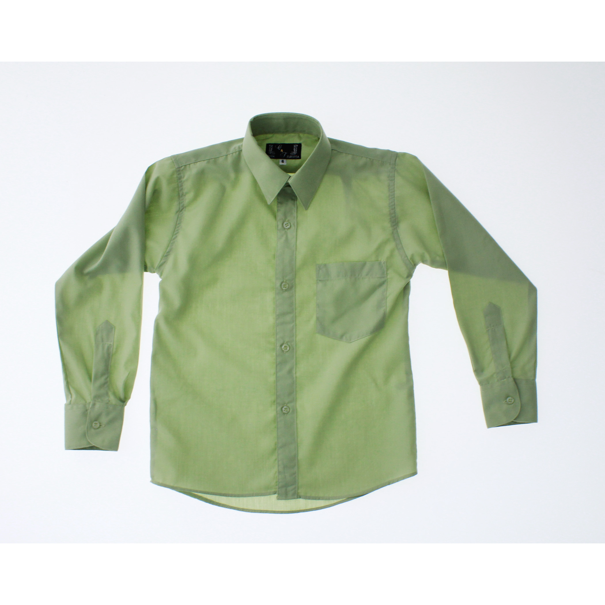 Camisa De Vestir Verde Pistache para Niño Manga Larga 3624 2-18 Años.