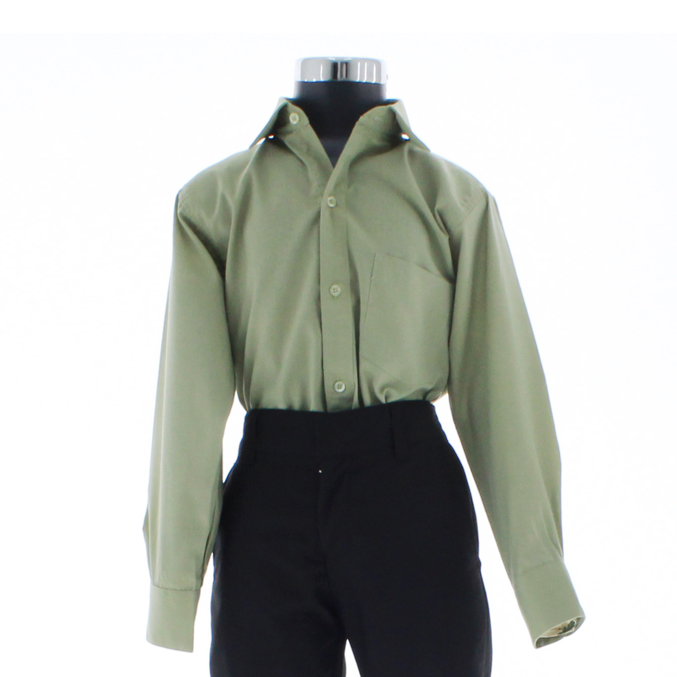 Camisa De Vestir Verde Olivo para Niño Manga Larga 3625 2-18 Años.-