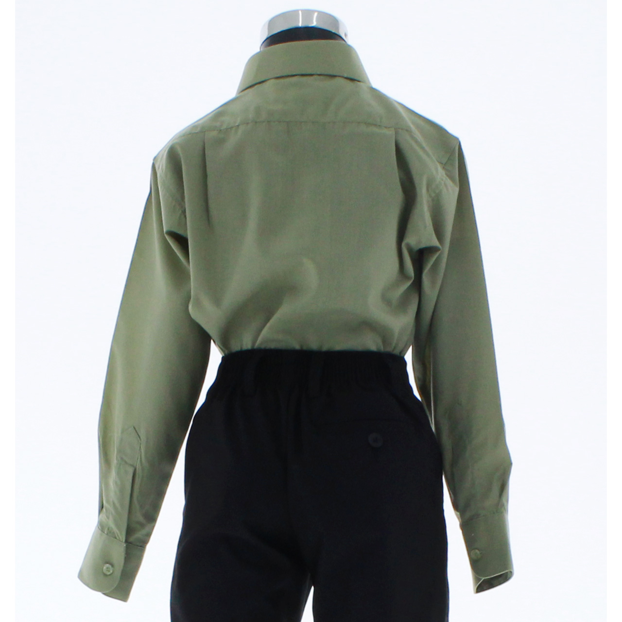 Camisa De Vestir Verde Olivo para Niño Manga Larga 3625 2-18 Años.-