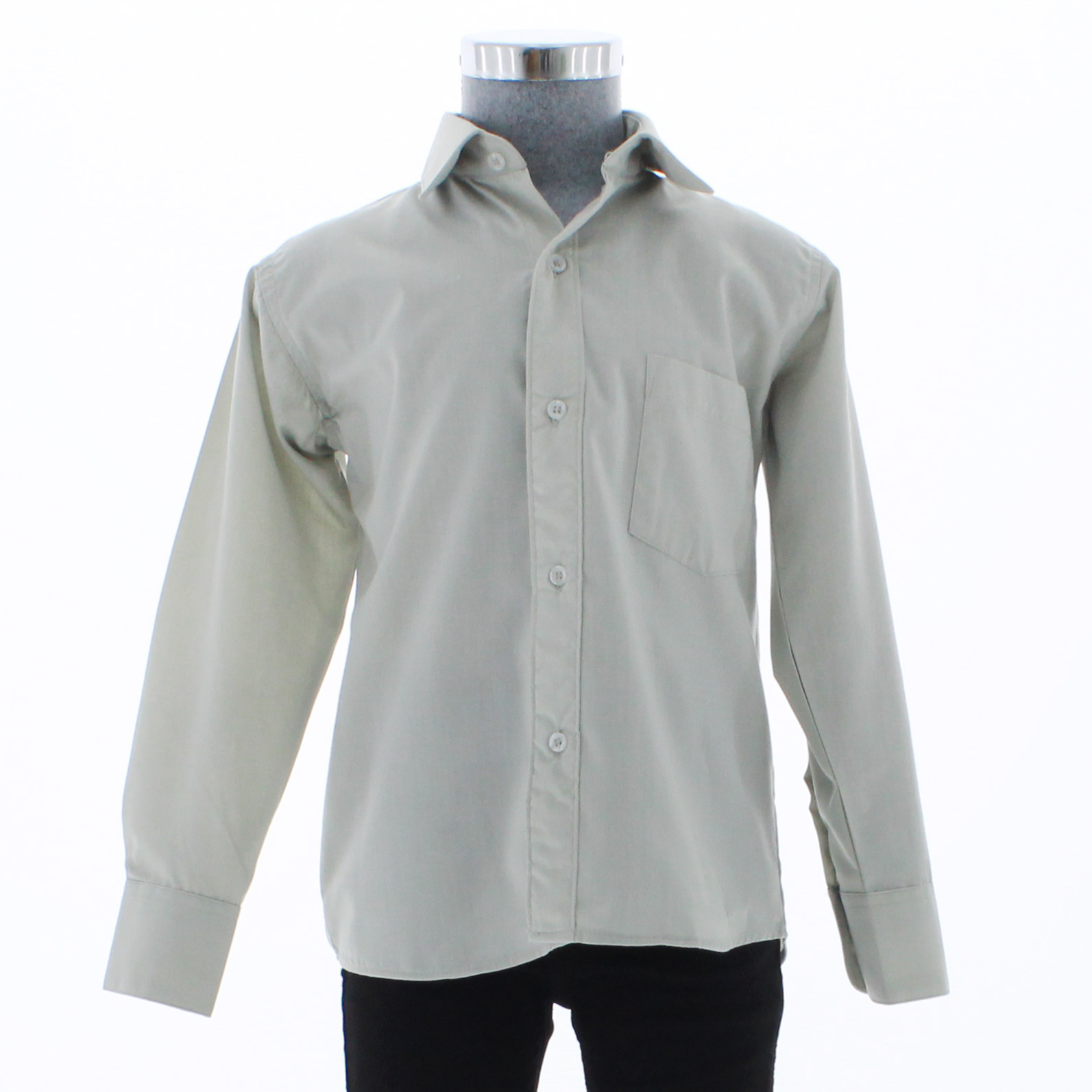 Camisa De Vestir Gris Claro para Niño Manga Larga 3626 2-18 Años..