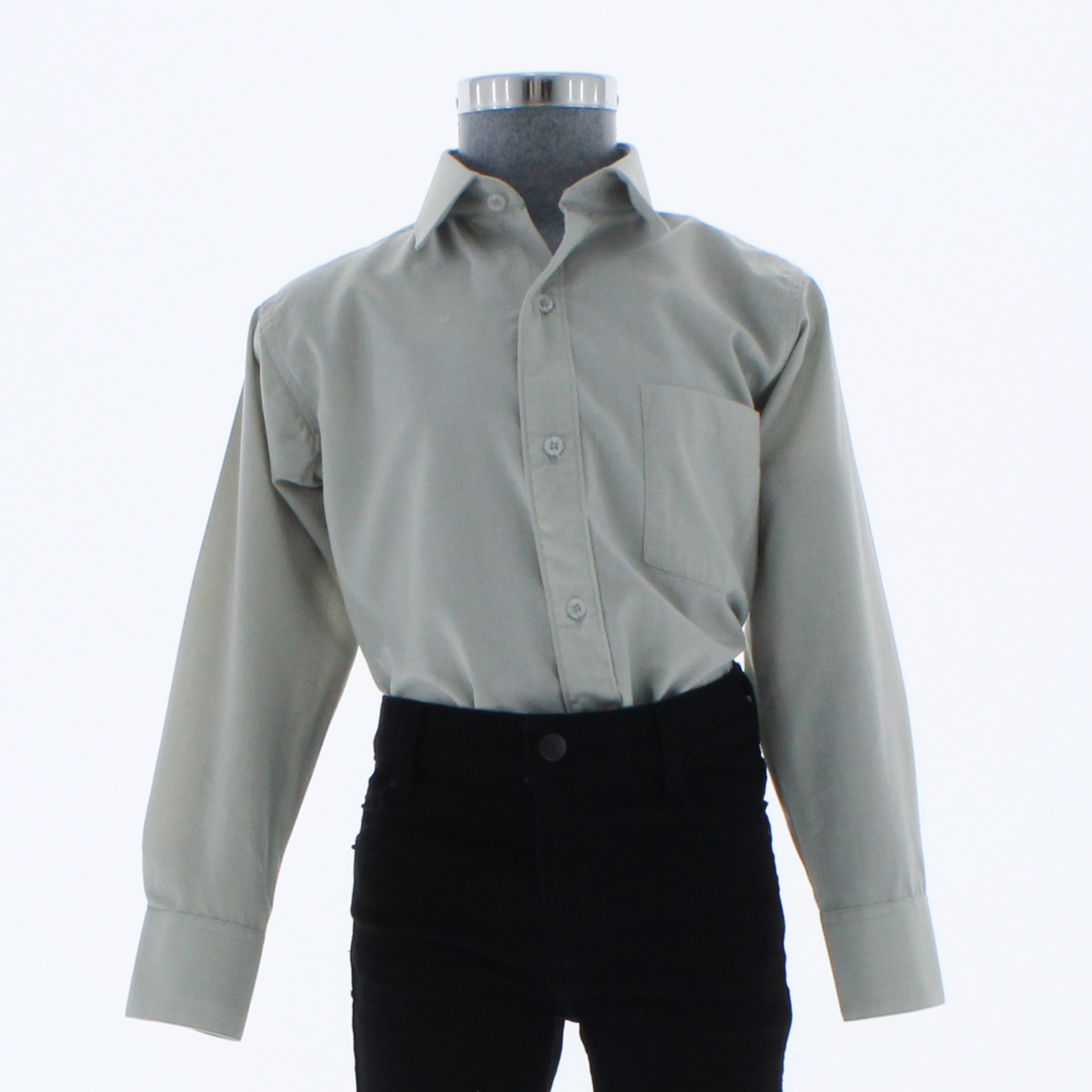 Camisa De Vestir Gris Claro para Niño Manga Larga 3626 2-18 Años..