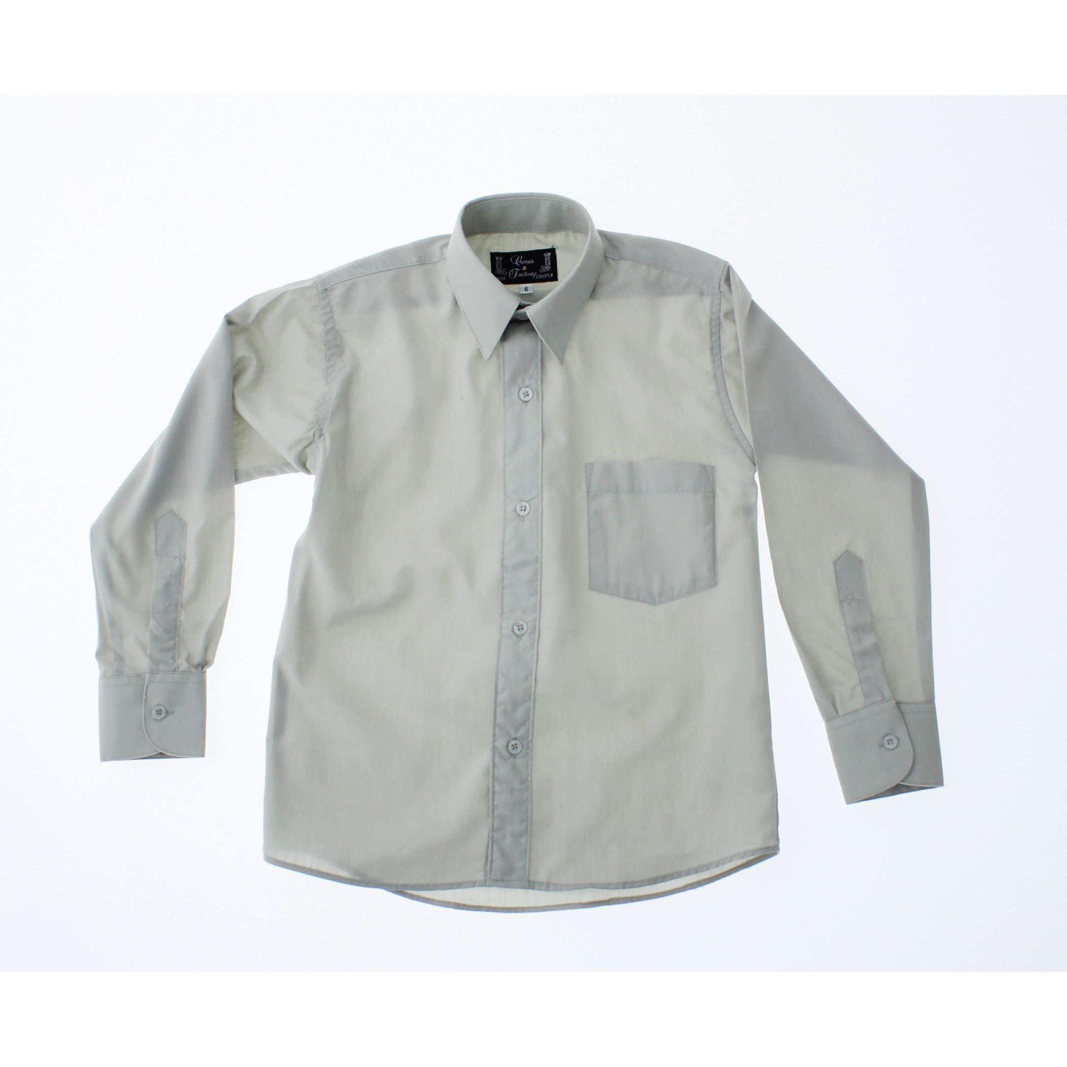 Camisa De Vestir Gris Claro para Niño Manga Larga 3626 2-18 Años..