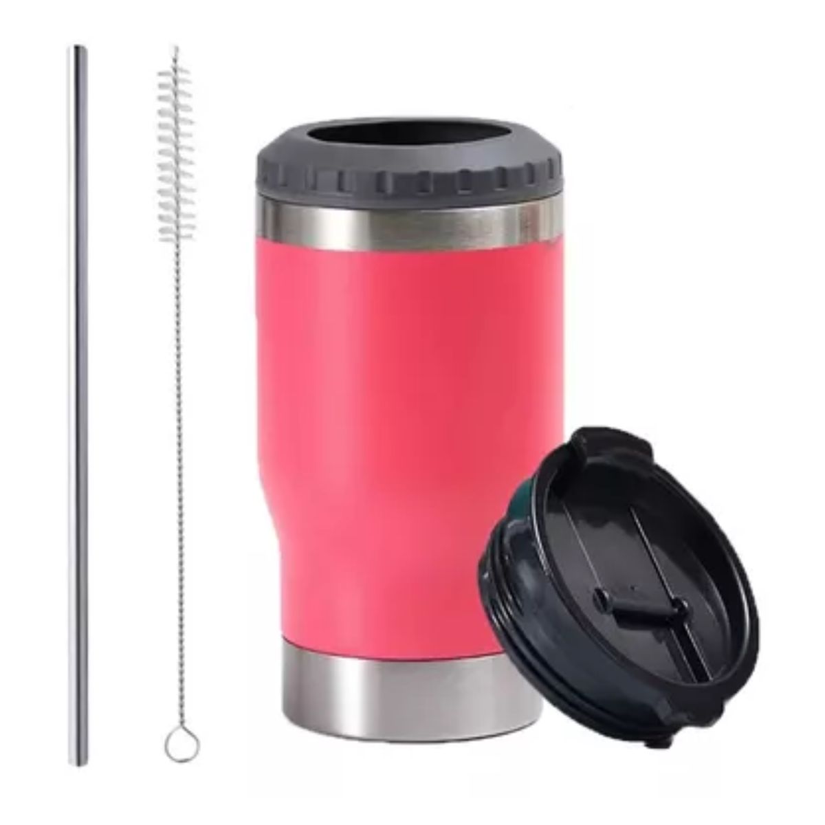 Portalatas De Cerveza De Acero Inoxidable Vaso Térmico 14oz Rosa oscuro