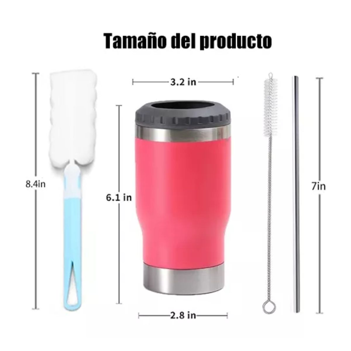 Portalatas De Cerveza De Acero Inoxidable Vaso Térmico 14oz Rosa oscuro