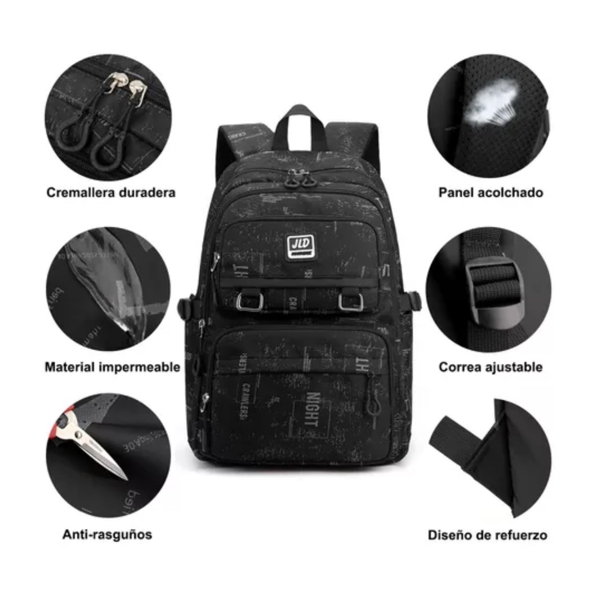 Mochila Hombre Extra Grande 35l Black graffiti