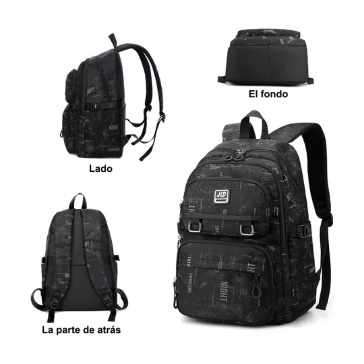 Mochila Hombre Extra Grande 35l Black graffiti