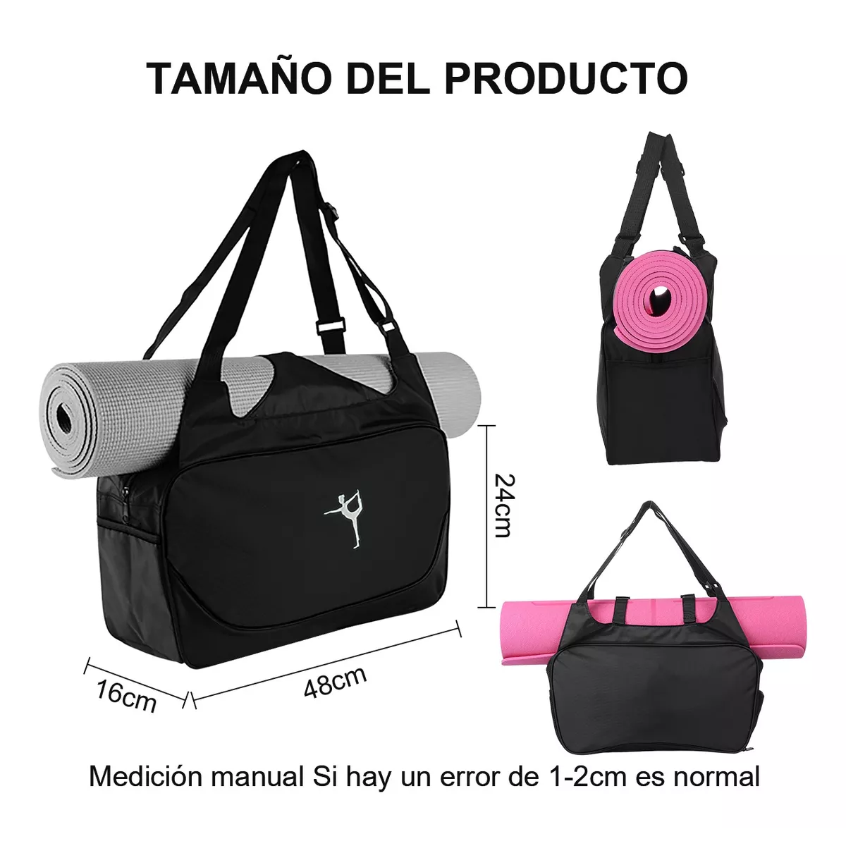 Bolsa De Yoga Mochila De Gym Bolsa Multifuncional Negro