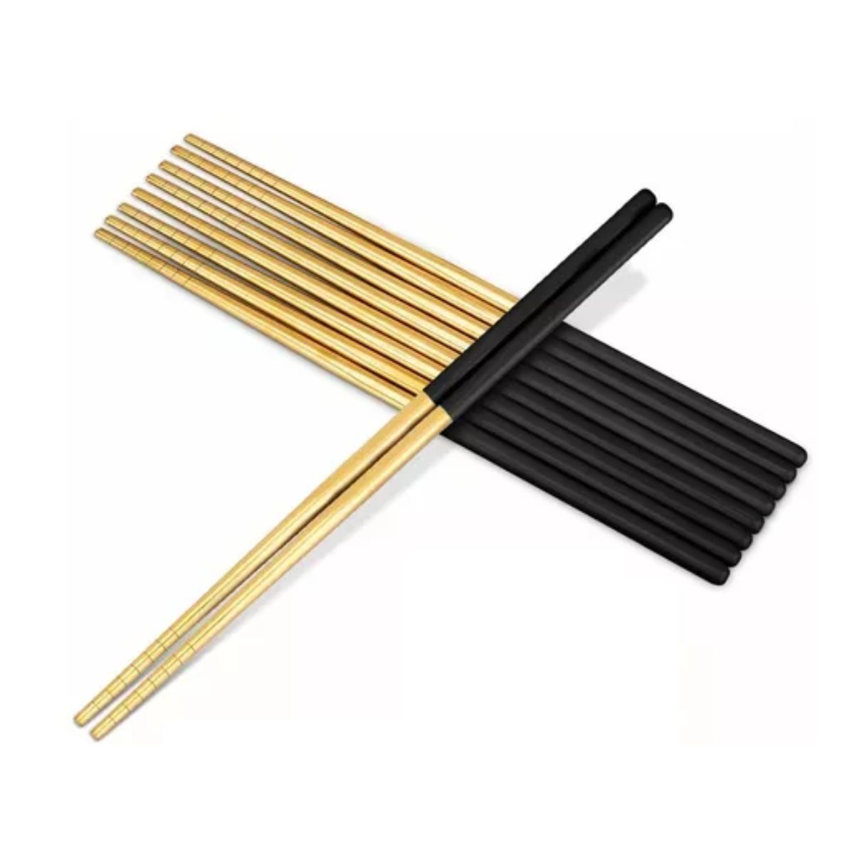 Palillos Chinos De Acero Inoxidable, Negro