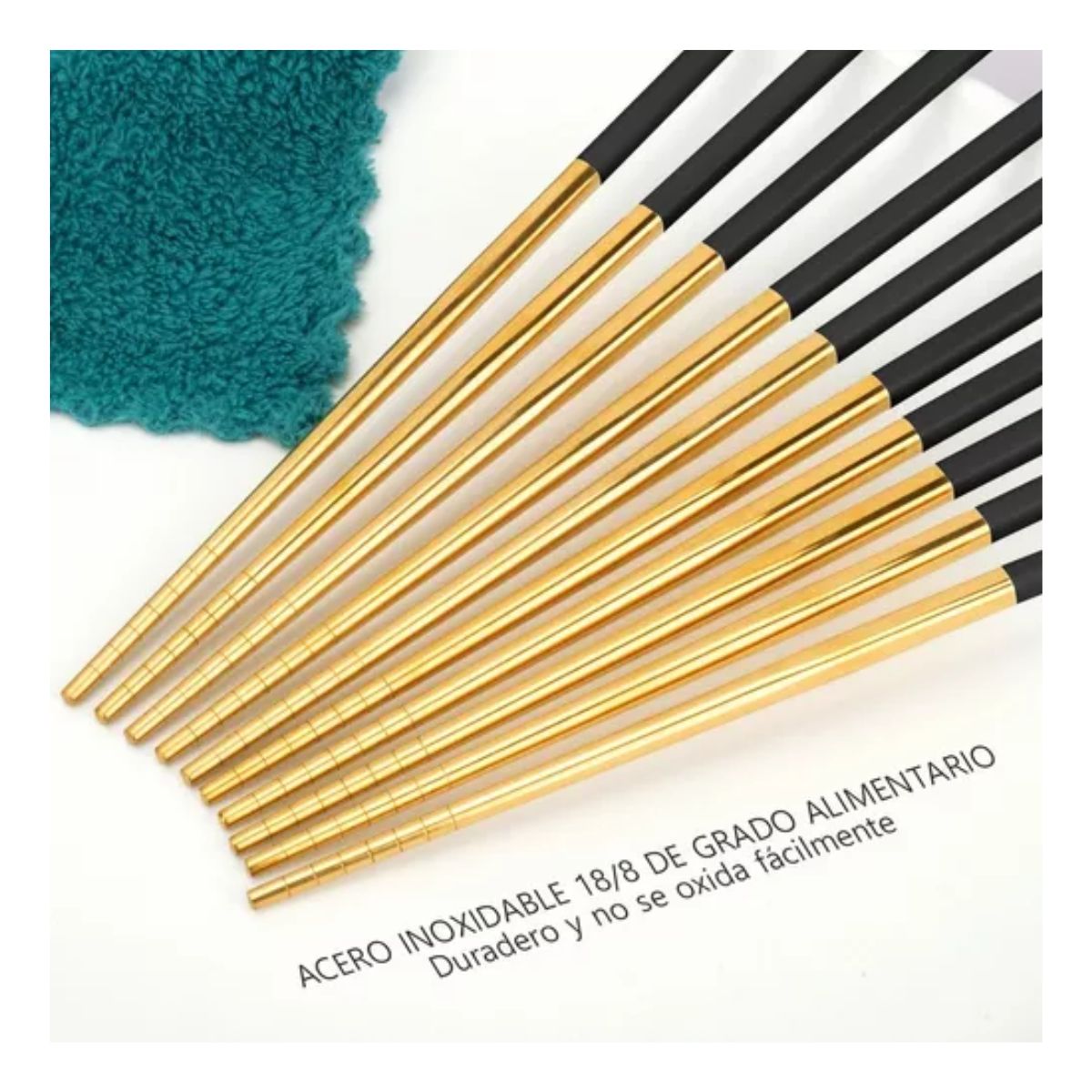 Palillos Chinos De Acero Inoxidable, Negro