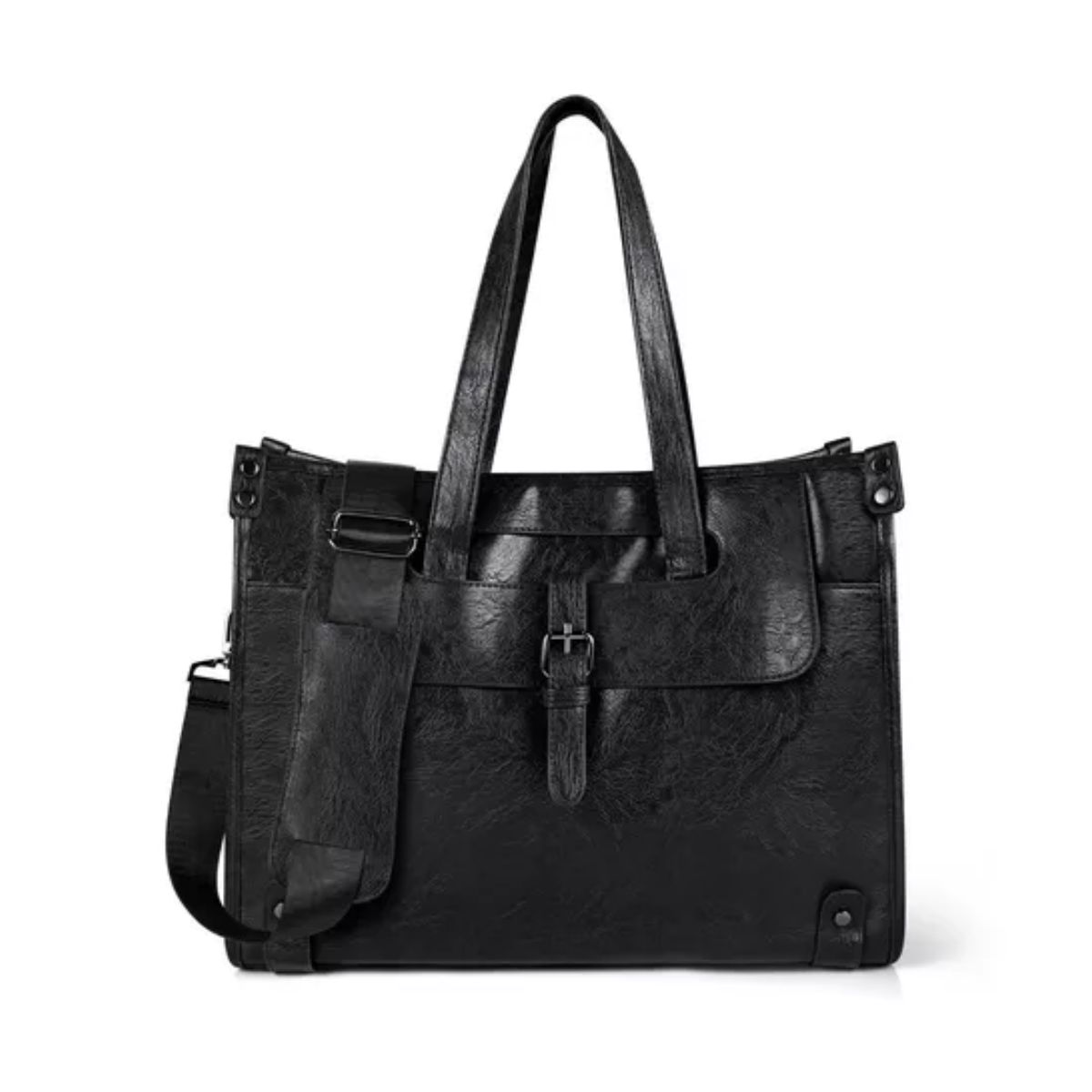 Bolsa Para Laptop Portafolio Mujer, Maletin Hombre De Cuero Negro