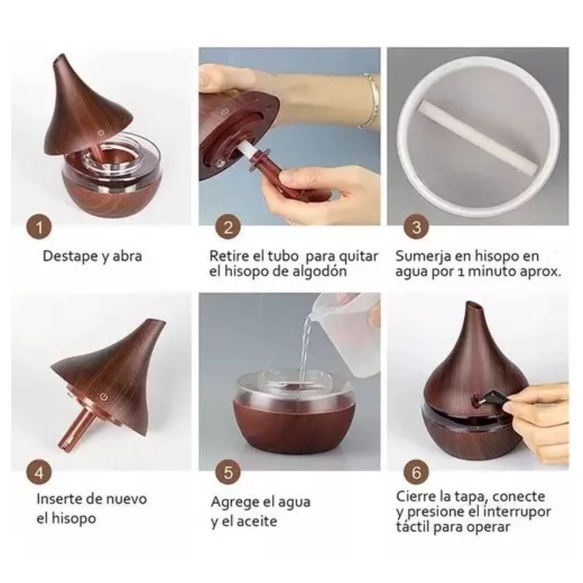 Difusores De Aromas Eléctricos Humidificador De Aire 300ml Cafe