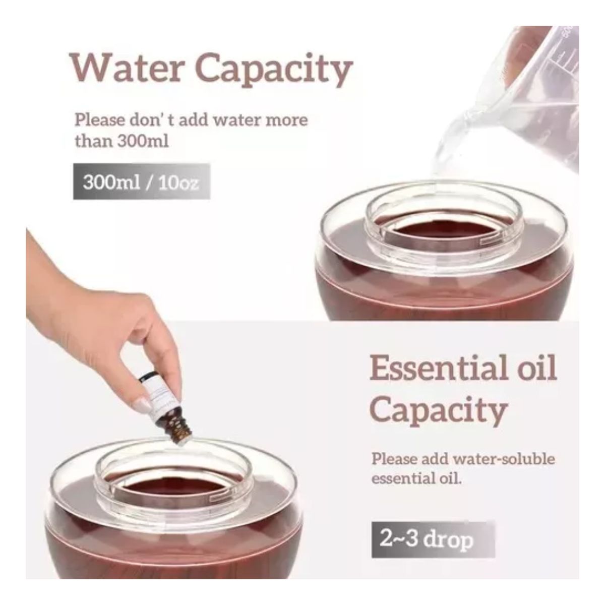 Difusores De Aromas Eléctricos Humidificador De Aire 300ml Cafe