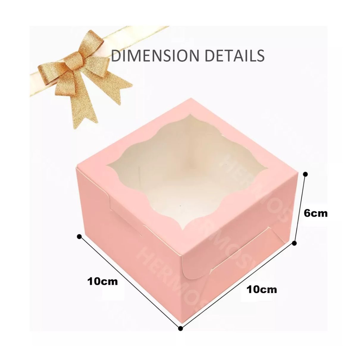 50 Cajas Carton Ventana Galletas Cupcakes Regalo Boda Rosa