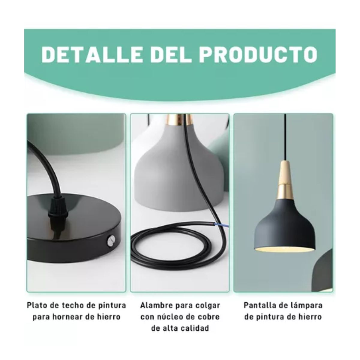 Lámpara De Techo Colgante Decorativas Moderna Para Hogar Negro
