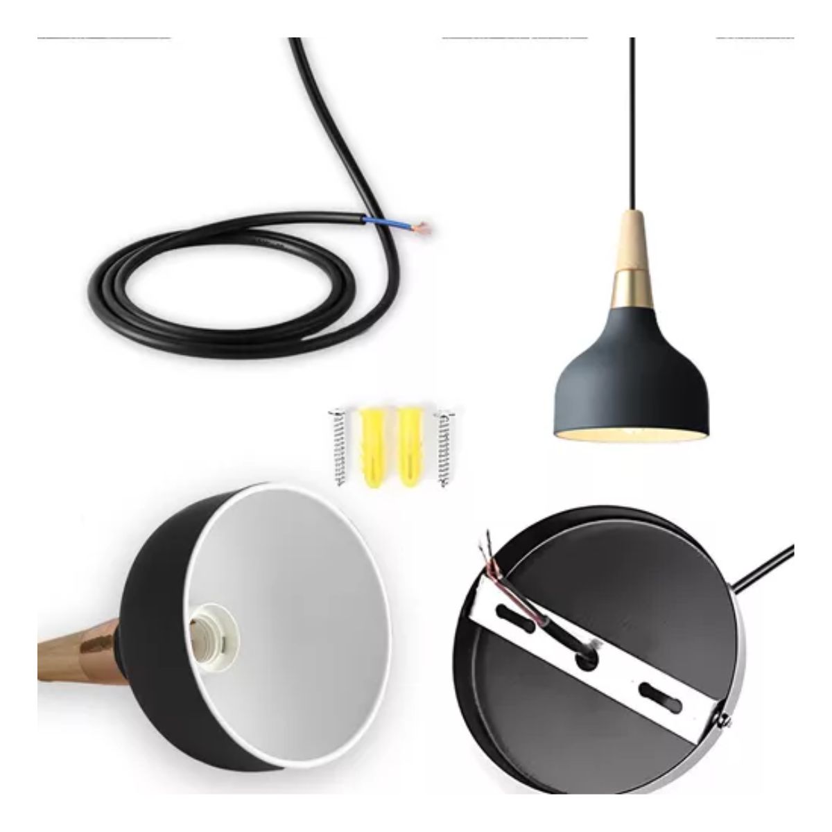 Lámpara De Techo Colgante Decorativas Moderna Para Hogar Negro