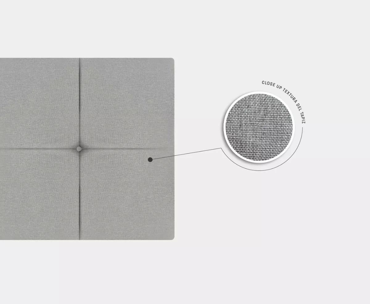 Cabecera Matrimonial Cuadro Grande Económica Msi 2 Cojines - Gris Claro