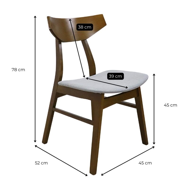 Set de 6 Silla Moderna de Madera en color Nogal para Comedor