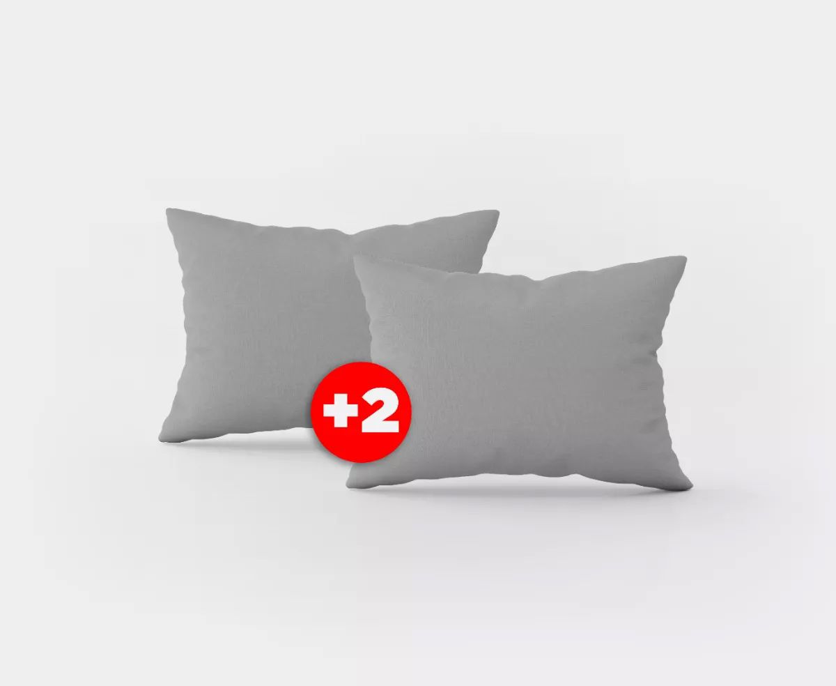 Cabecera Matrimonial Cuadro Grande Económica Msi 2 Cojines - Gris Claro