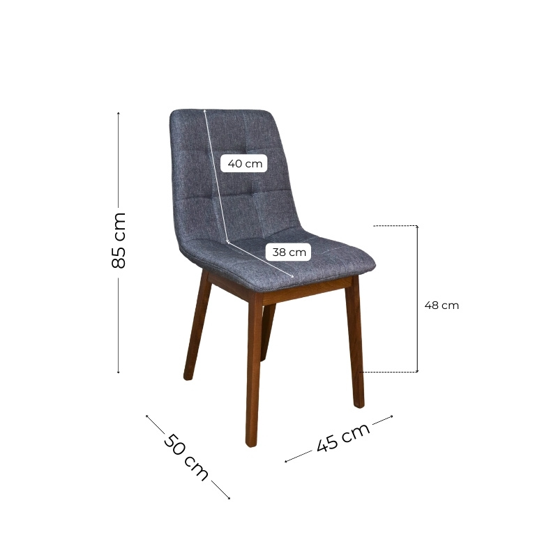 Set de 6 Sillas Armables de Madera en Lino Gris