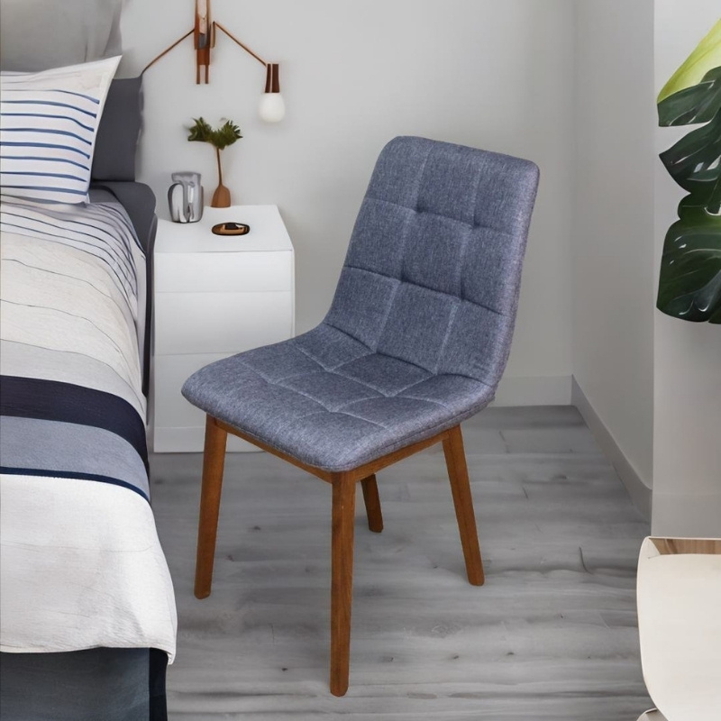 Set de 6 Sillas Armables de Madera en Lino Gris