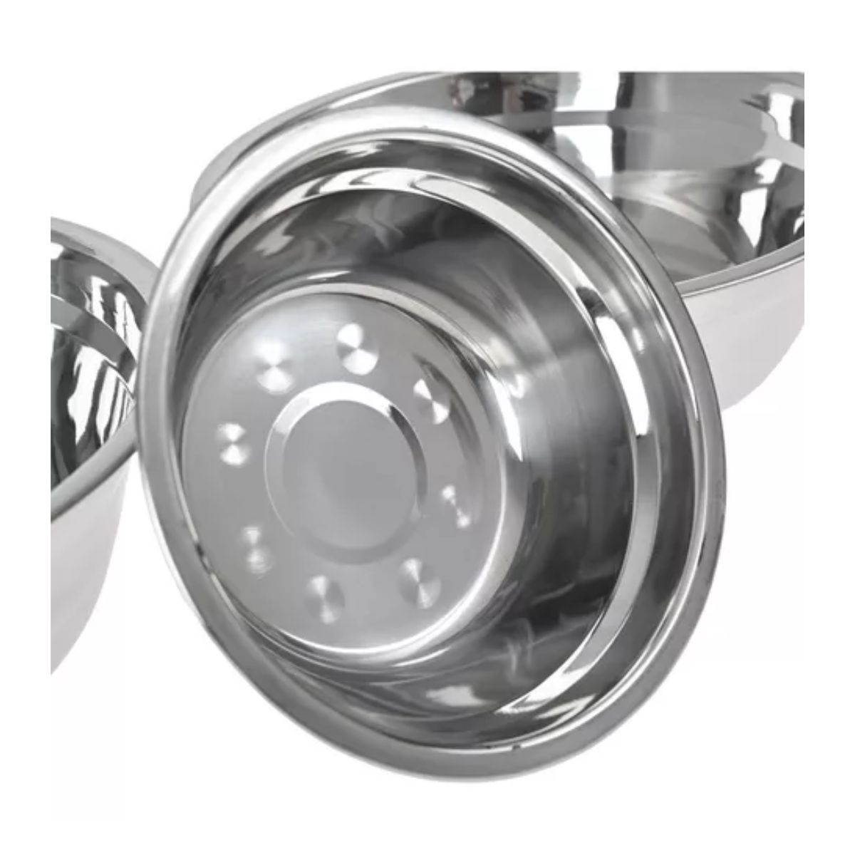 Set Juego Bowls Bowl Tazon Acero Inoxidable 5 P Tazones Plata 