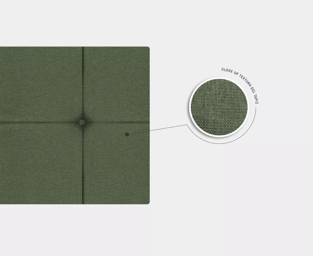 Cabecera Individual Cuadro Grande Económica Msi 2 Cojines - Verde