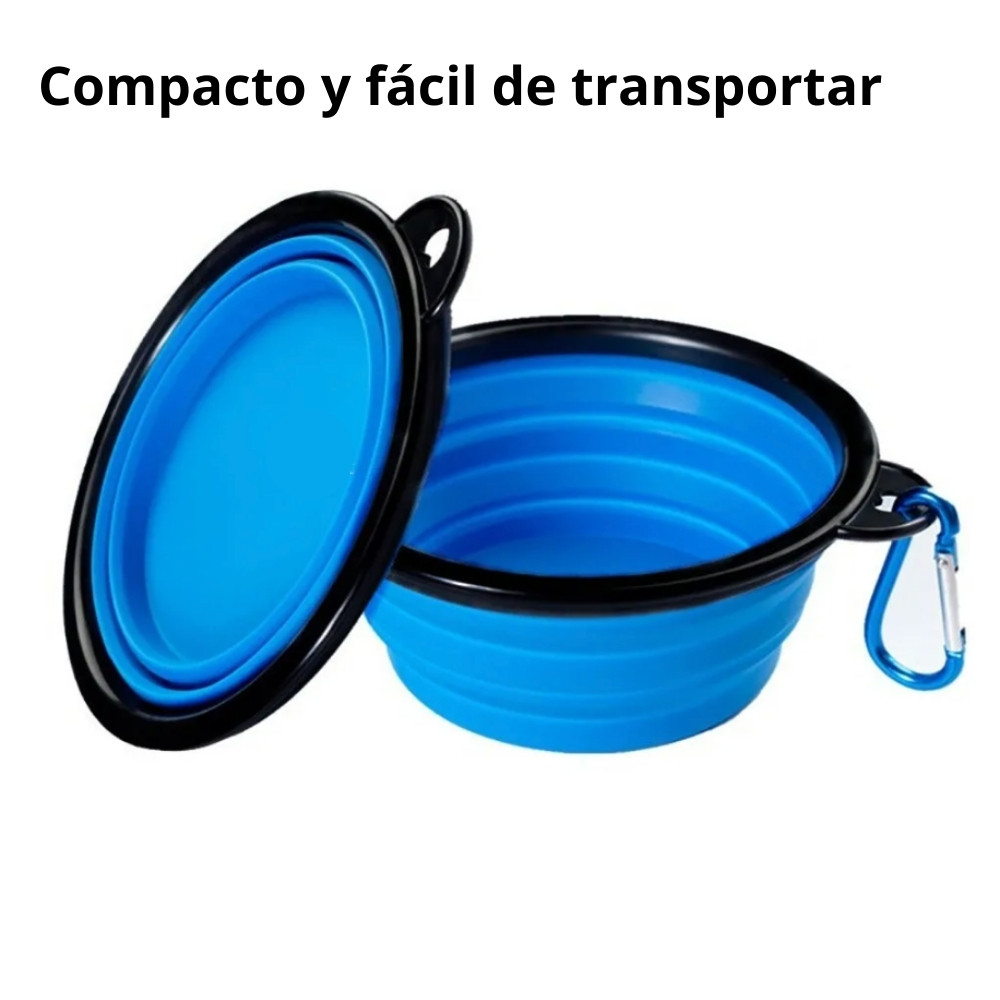 Plato Plegable de Silicona para Mascotas - Cuenco Portátil Alimento/Agua