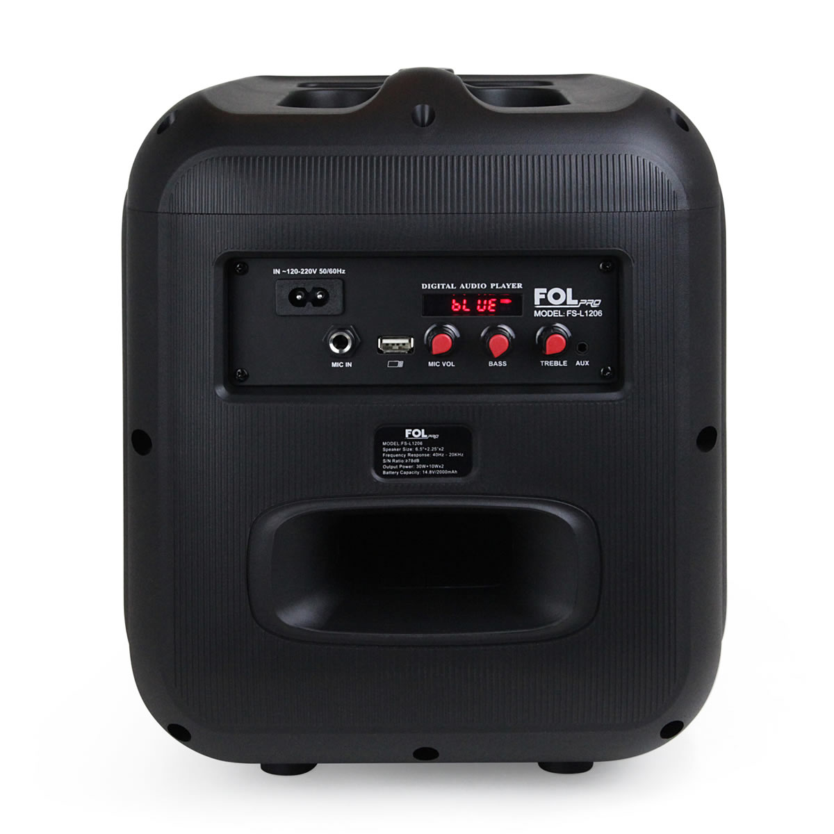 Bocina Portátil Fol Pro FS-L1206 50W Bluetooth USB 6.5"