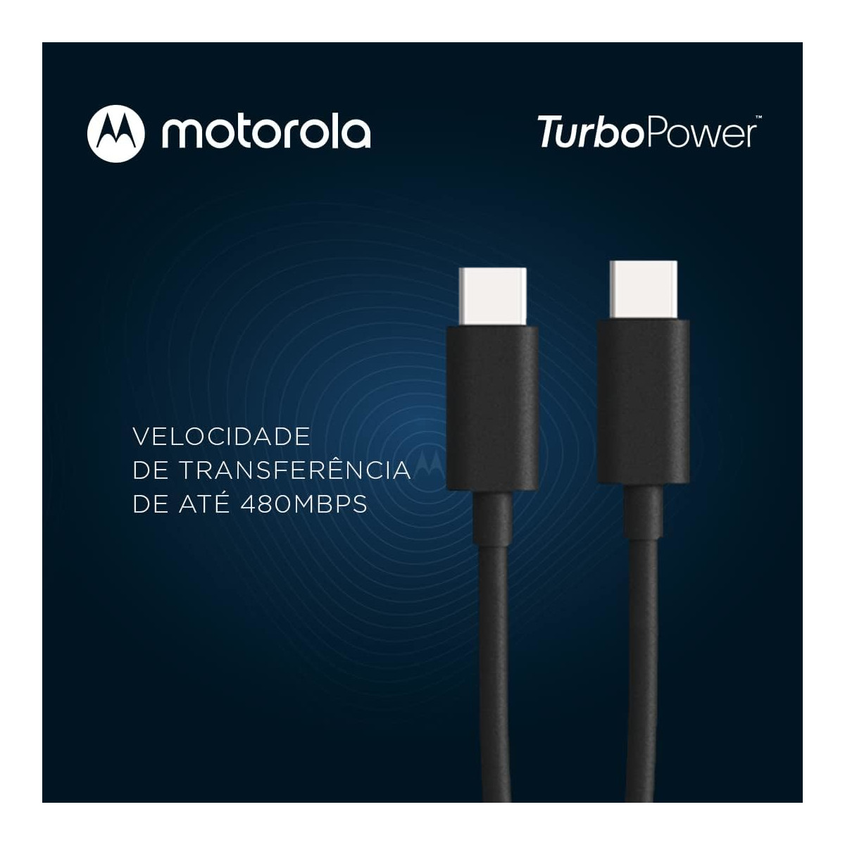 Cable tipo C a C MOTOROLA 1 metro carga rápida y datos