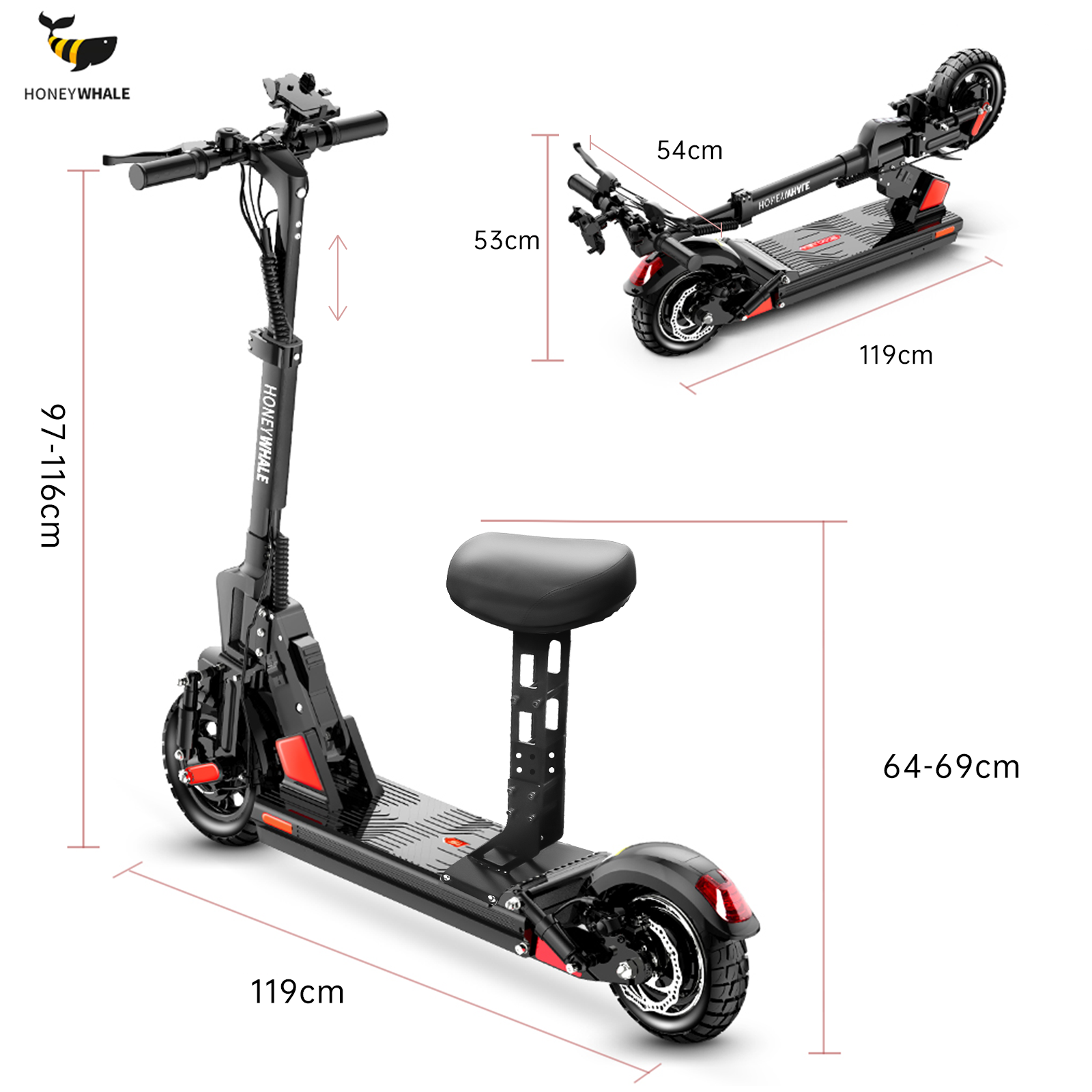 Scooter Eléctrico Honey Whale C1 Negro