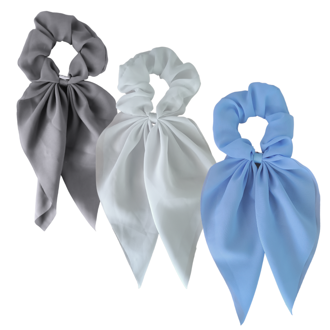 Trío de scrunchie colitas. Cute as a Bug, lindo accesorio para el cabello. 