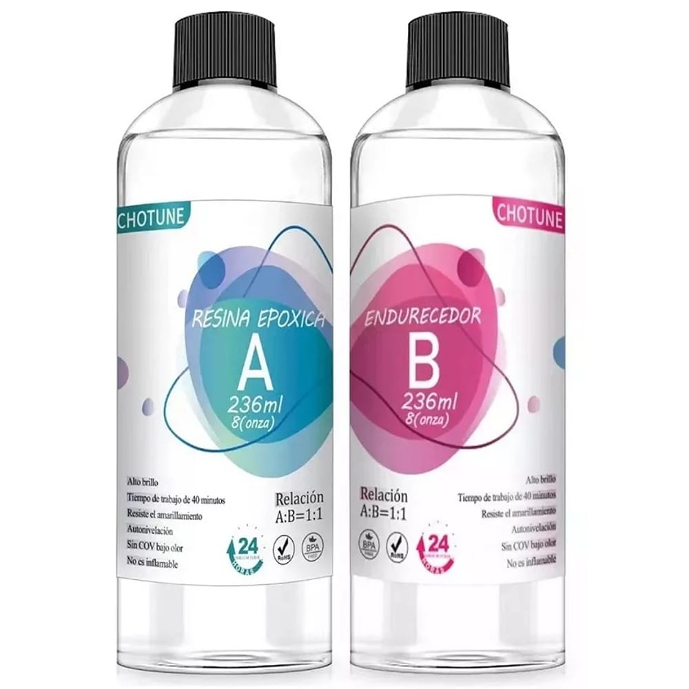 Kit De Resina Epoxy Para Artesanías Y Bricolaje 1:1, 16onzas