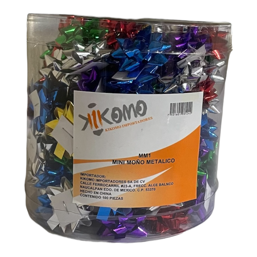 Mini Moños Para Regalo Metálico 1 Caja C/100