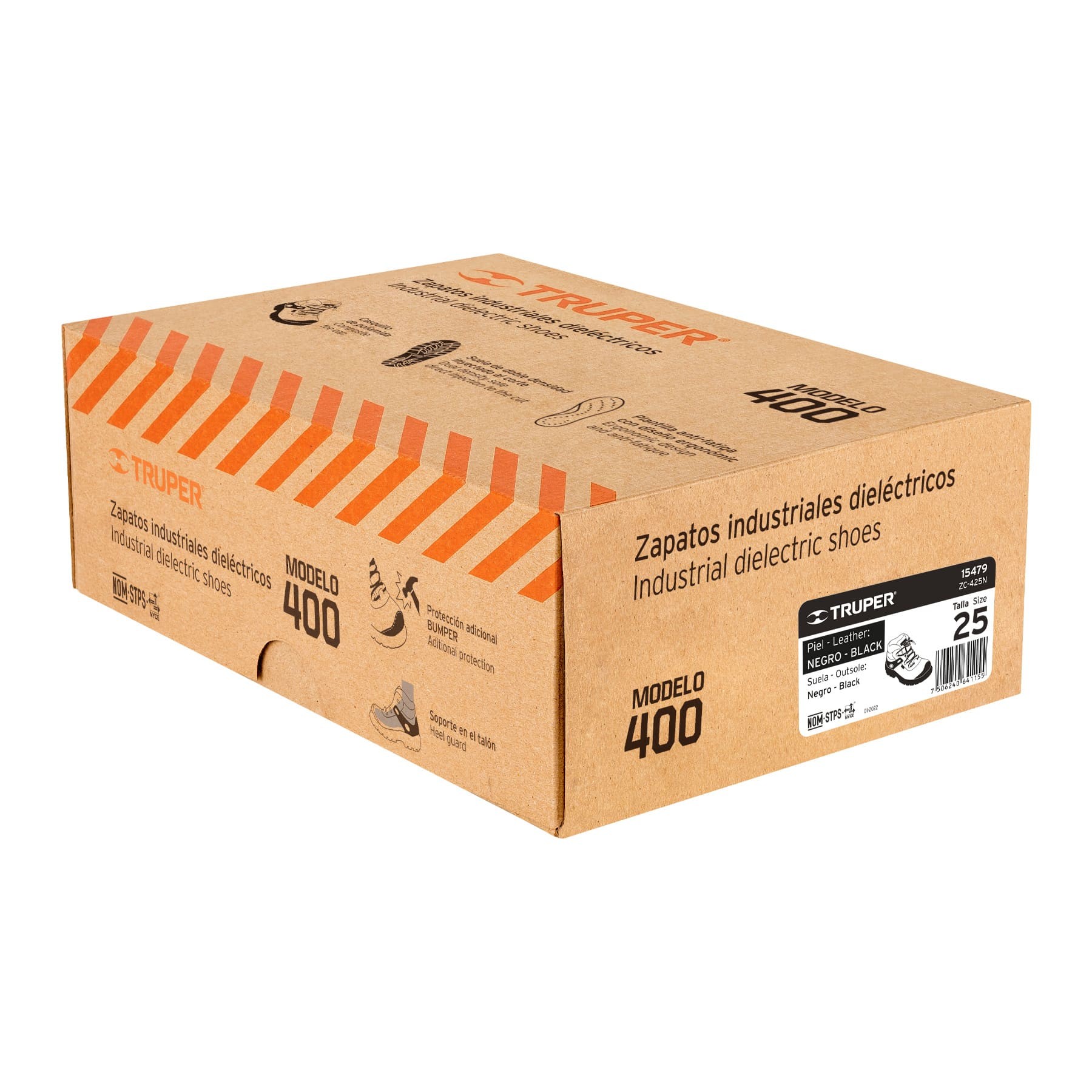 BOTA DE SEGURIDAD NEGRA, #25 DIELÉCTRICA ANTIFATIGA, TRUPER 15479