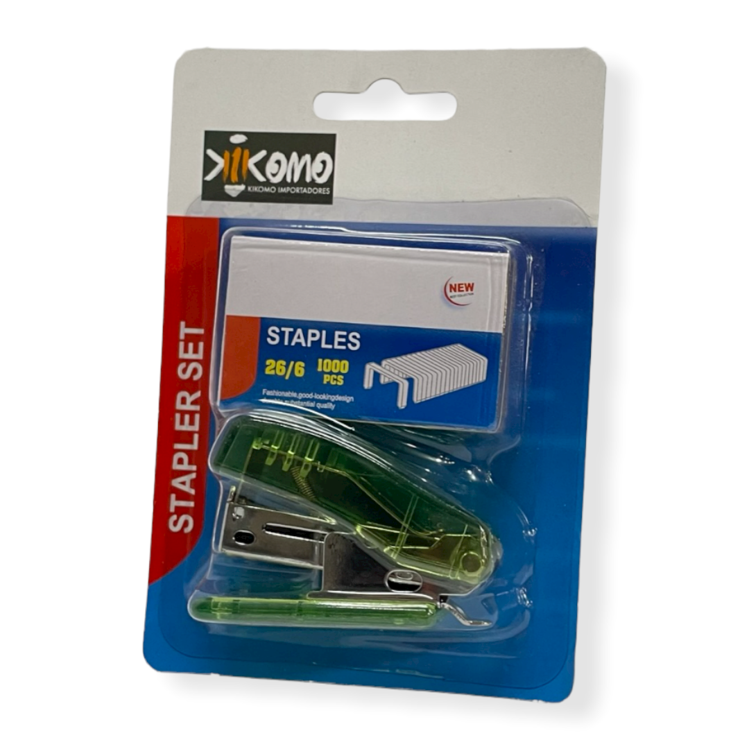 Mini Engrapadora Transparente De Colores Surtidos Con Grapas