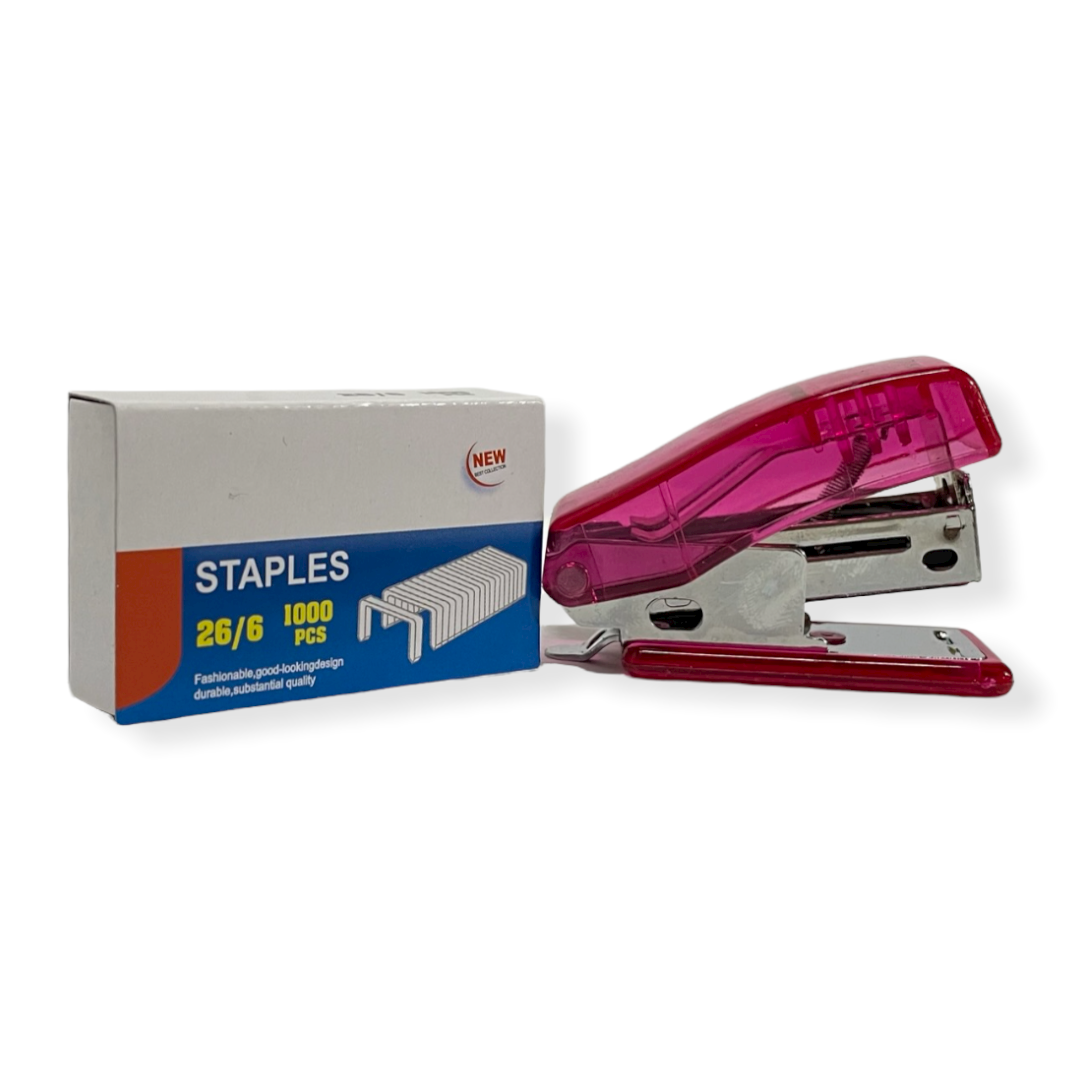 Mini Engrapadora Transparente De Colores Surtidos Con Grapas