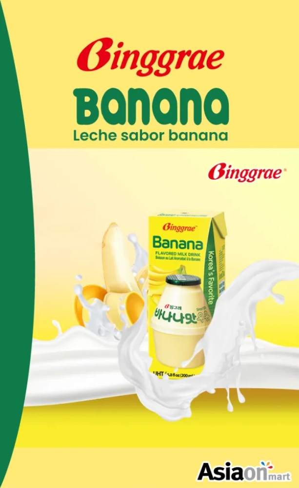 Leche Coreana Sabor Banana Binggrae 6 Pz 200 Ml