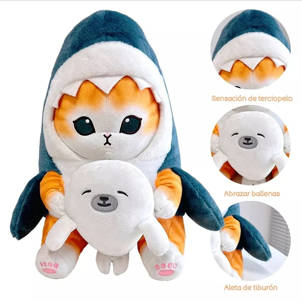 Gato Gatito Michi De Peluche Kawaii Con Disfraz Diseños 22cm