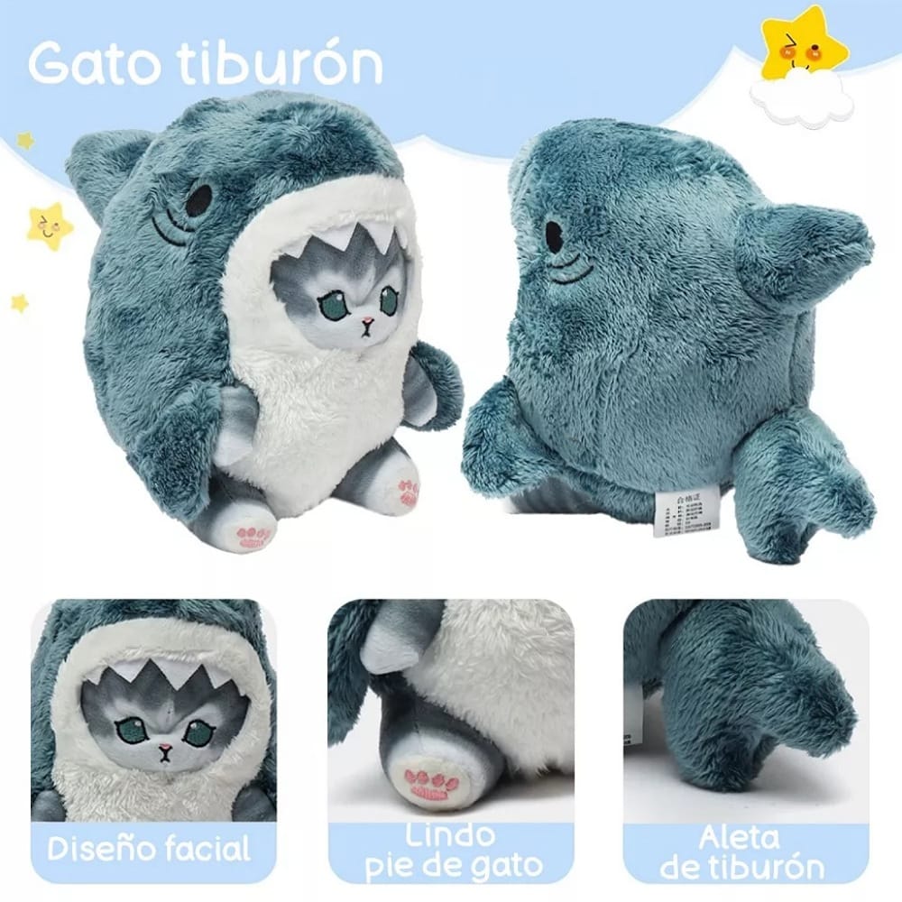 Gato Gatito Michi De Peluche Kawaii Con Disfraz Diseños 22cm