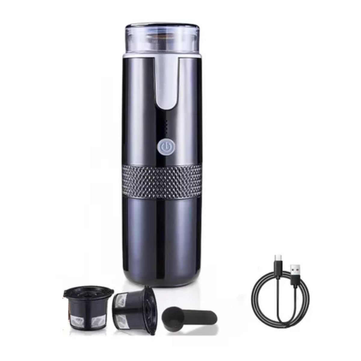 Cafetera Portátil Máquina Espresso Inalámbrico Acampar Usb negro