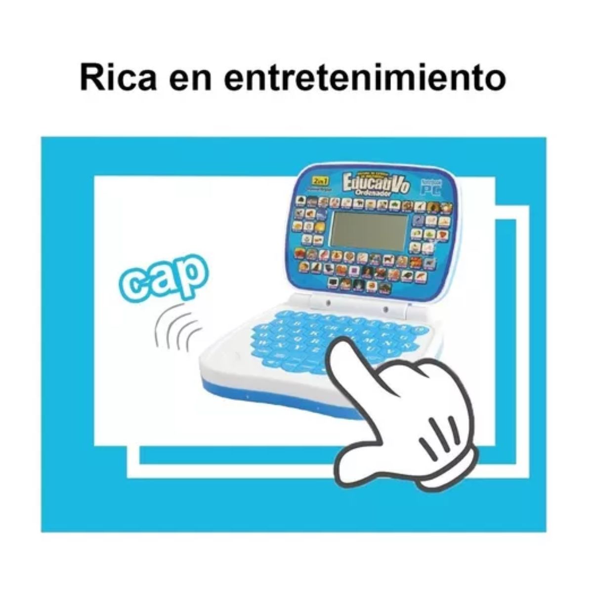 Minicomputadora De Juguete Bilingüe Español/inglés P/niños Azul/Blanco
