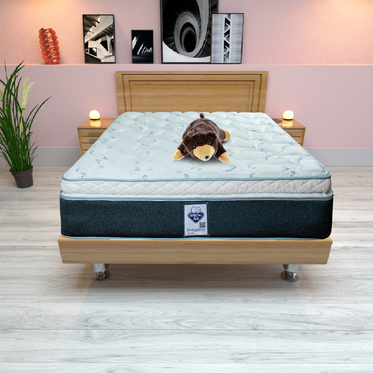 Colchón Matrimonial Spring Air Gibson + Almohada Osito