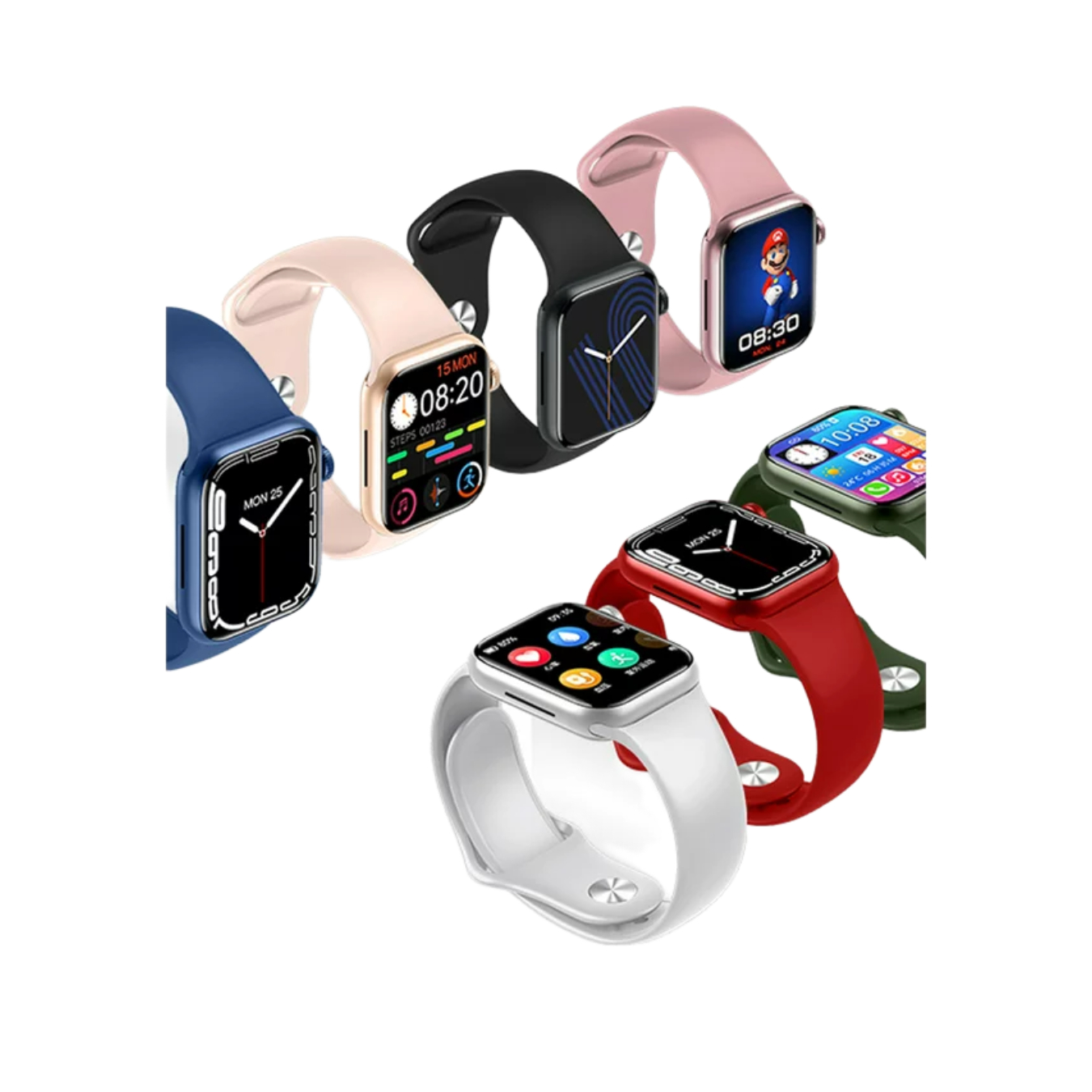 Smartwatch X7 Max Serie 7, Reloj Inteligente Unisex, Deportivo y Casual Color Rojo