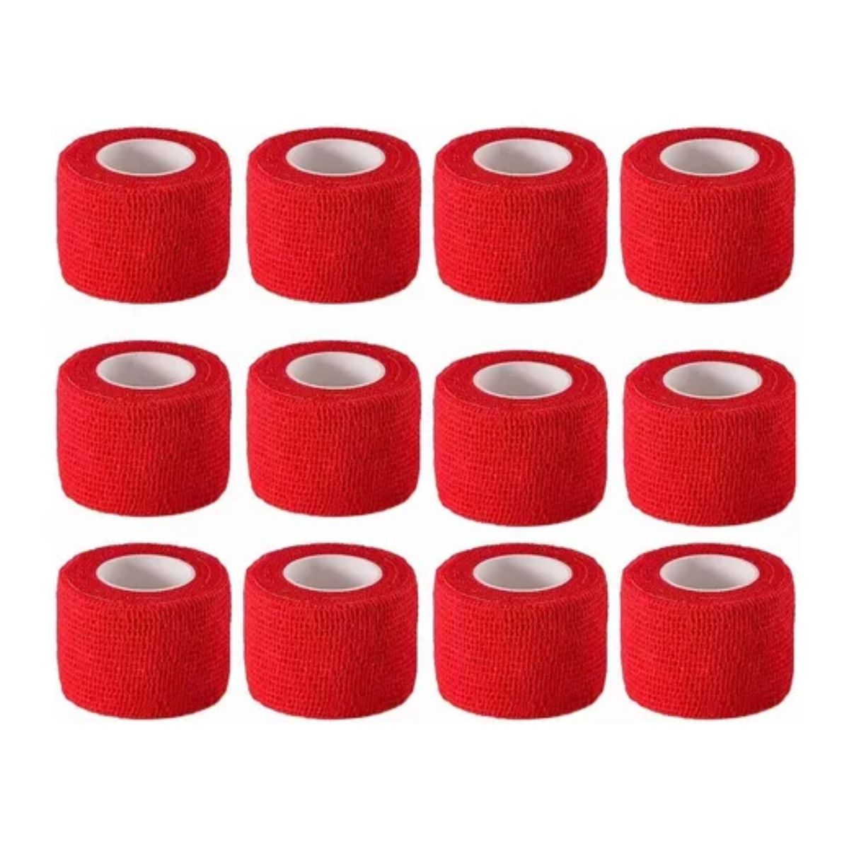 Venda Elástica Cohesiva Autoadherible De 5 Mx4.5 Cm, 12 Pzs Rojo