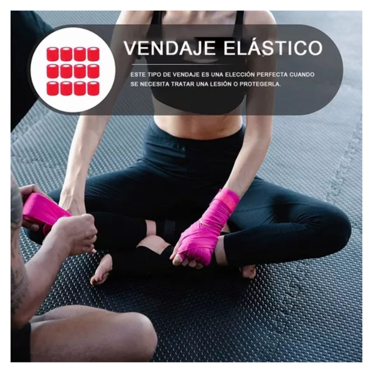 Venda Elástica Cohesiva Autoadherible De 5 Mx4.5 Cm, 12 Pzs Rojo