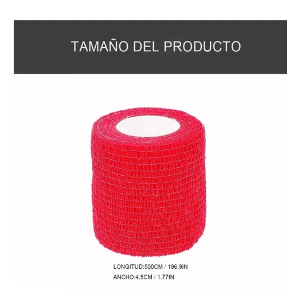 Venda Elástica Cohesiva Autoadherible De 5 Mx4.5 Cm, 12 Pzs Rojo