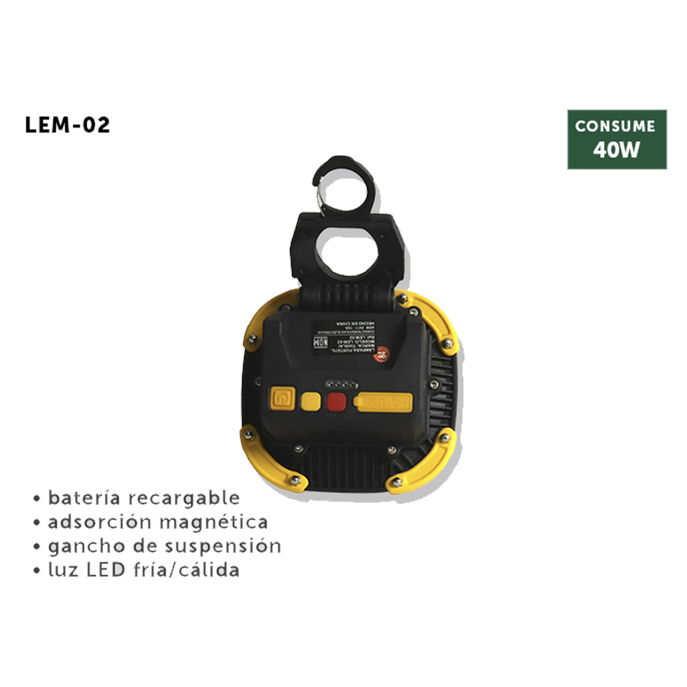 Lámpara Led de Emergencia Batería Recargable 