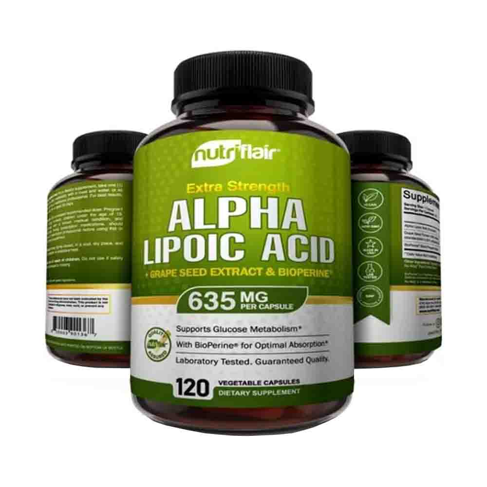 Acido Apha Lipoico 635mg Nutriflair 120 capsulas Alpha Lipoic Acid 