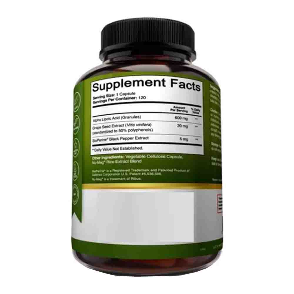 Acido Apha Lipoico 635mg Nutriflair 120 capsulas Alpha Lipoic Acid 