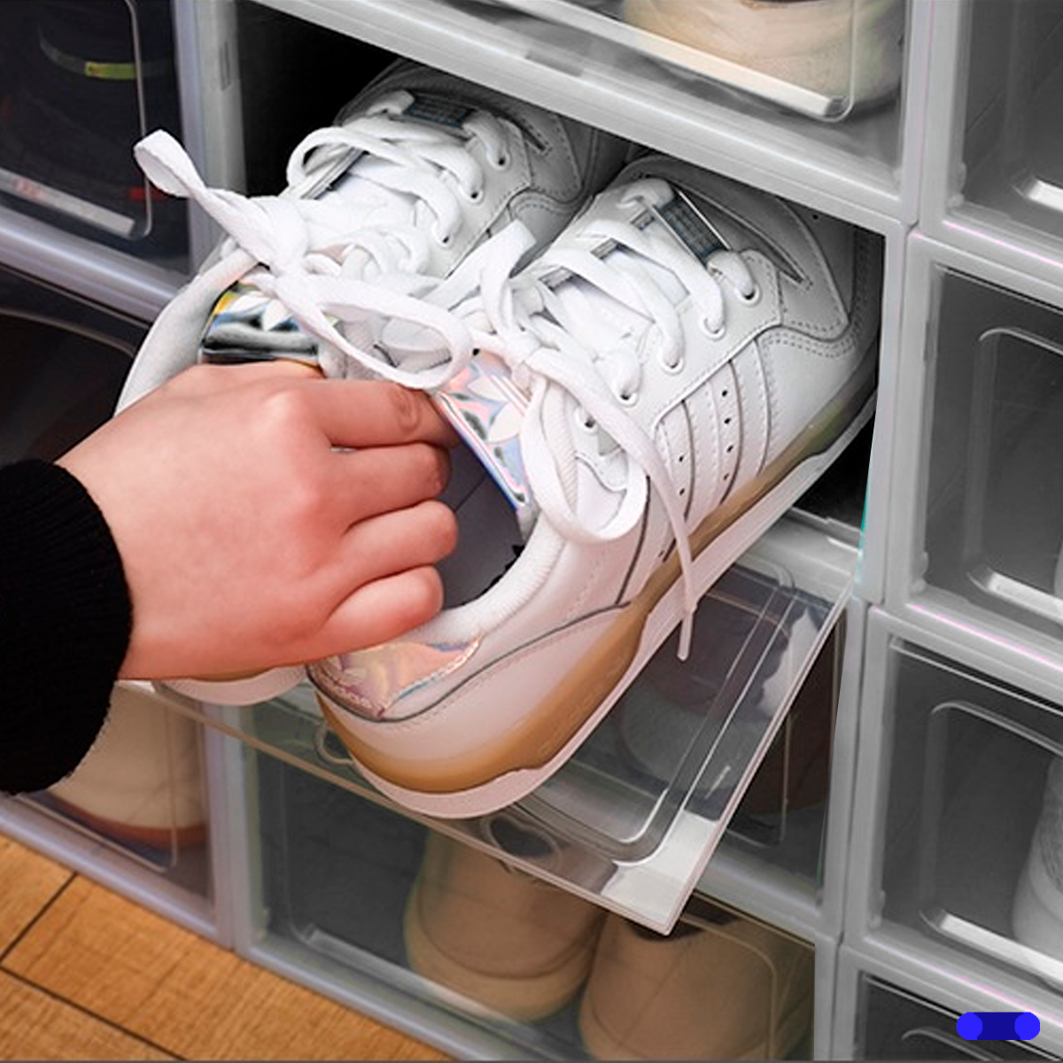 Set 12 Cajas Organizadoras Zapatero Apilables Multiusos